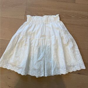 Chic White Eyelet A-Line Skirt